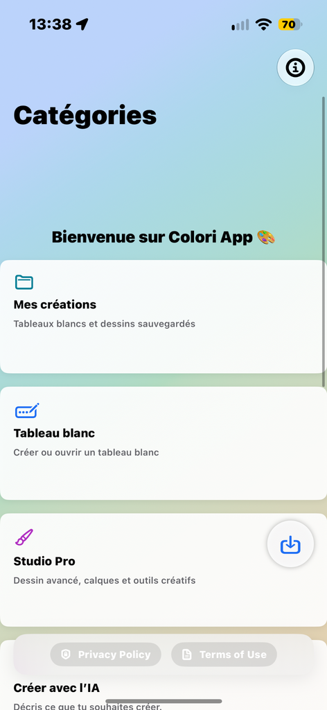 Accueil et catégories